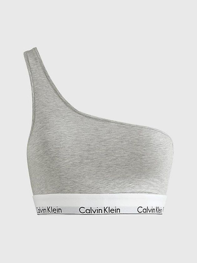 Calvin Klein USA One Shoulder - Modern Cotton Womens Bra Grey 5084962-YX